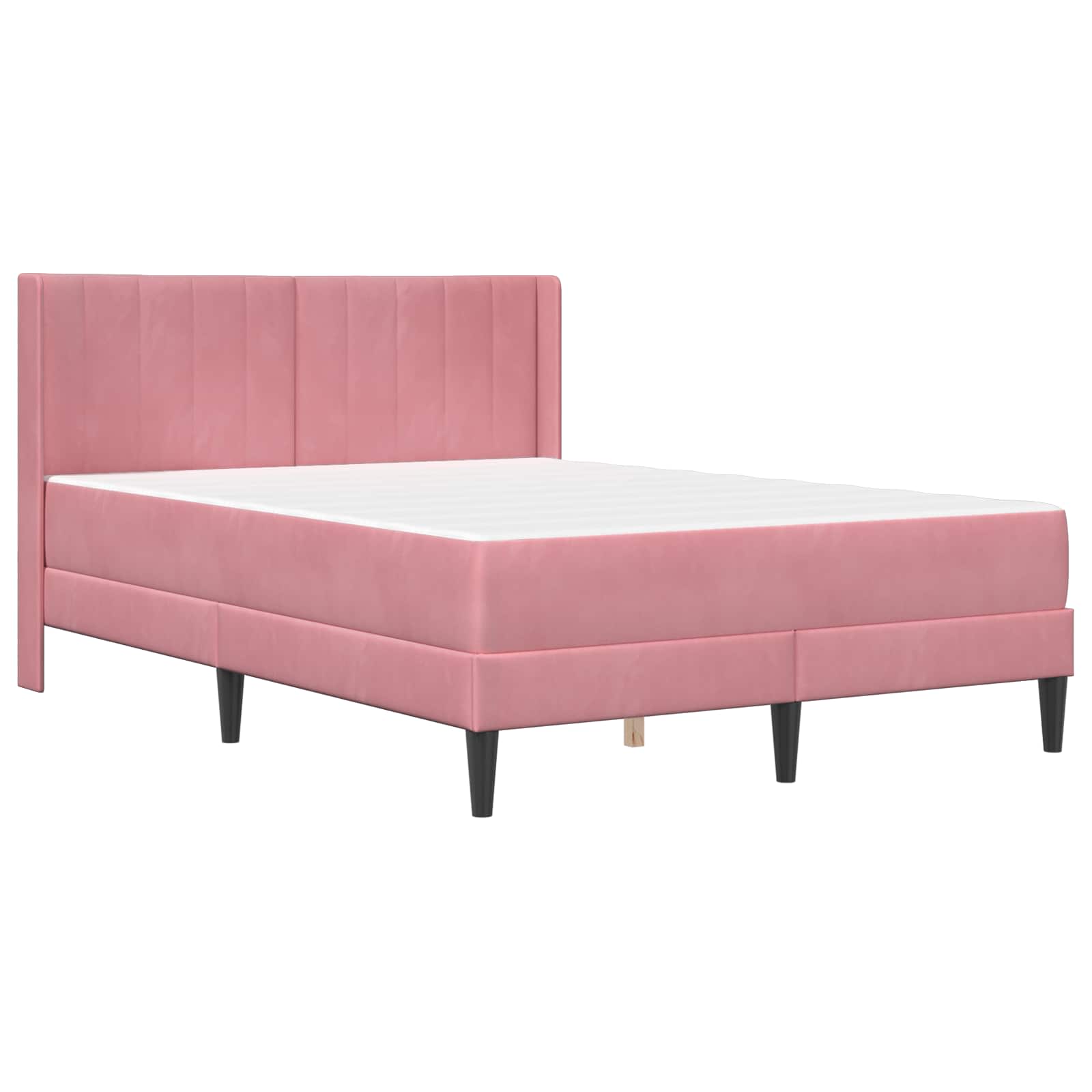 Bettgestell mit Matratze mit Kopfteil Rosa 120 x 200 cm Samt