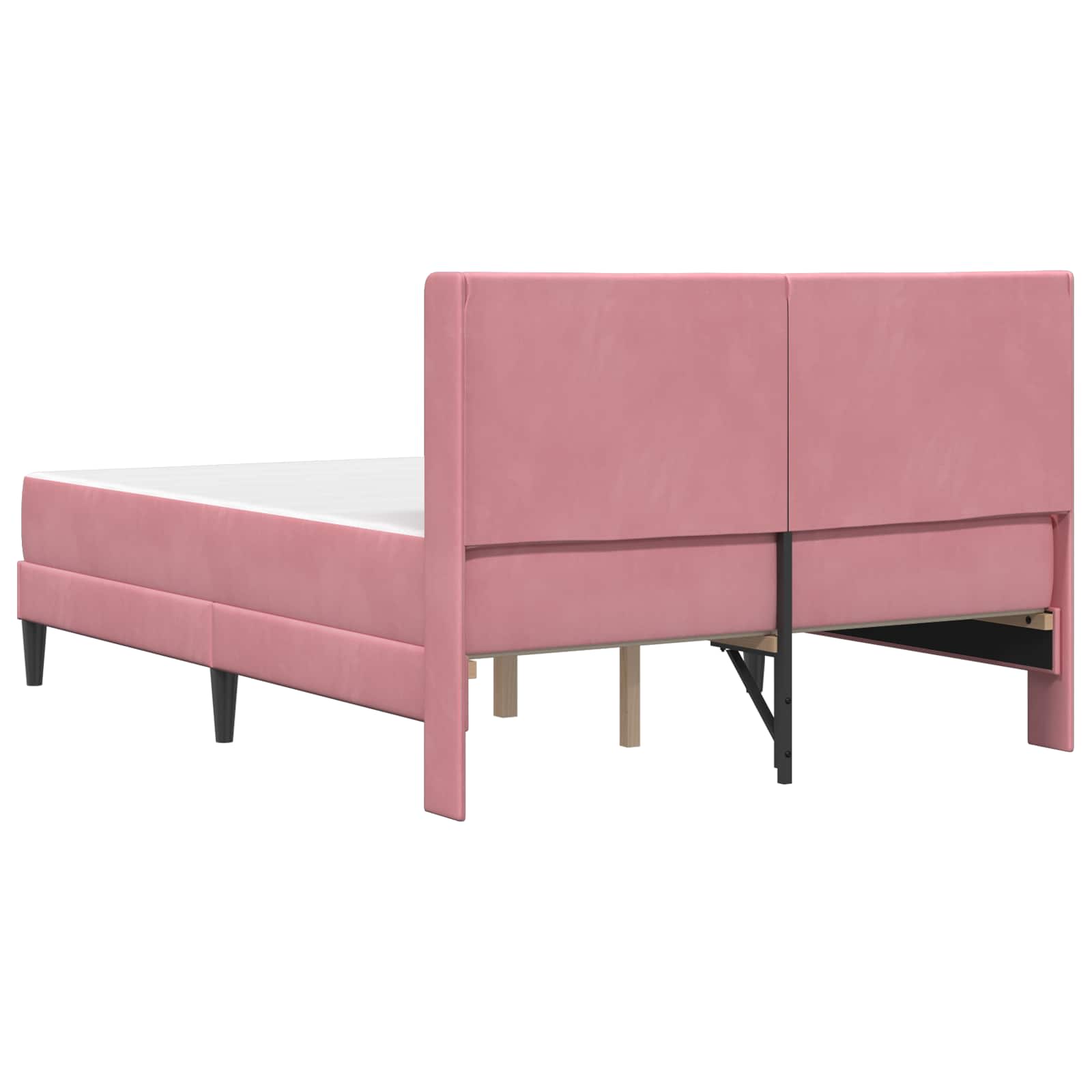 Bettgestell mit Matratze mit Kopfteil Rosa 120 x 200 cm Samt