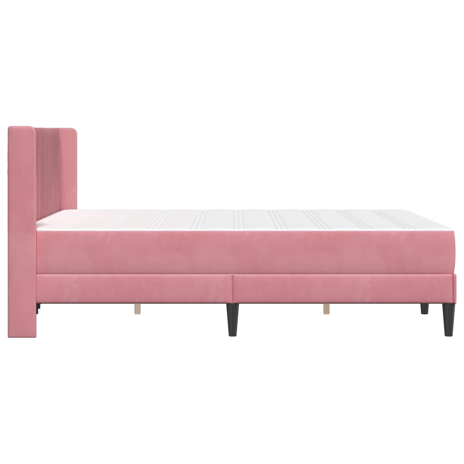Bettgestell mit Matratze mit Kopfteil Rosa 120 x 200 cm Samt