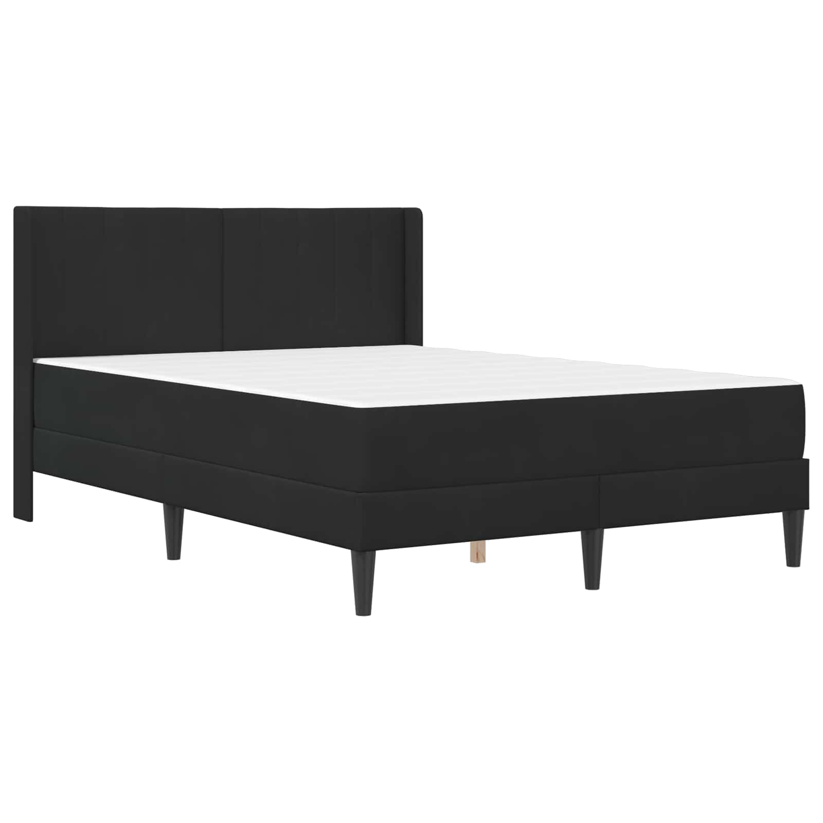 Bettgestell mit Matratze mit Kopfteil Schwarz 120 x 200 cm Samt