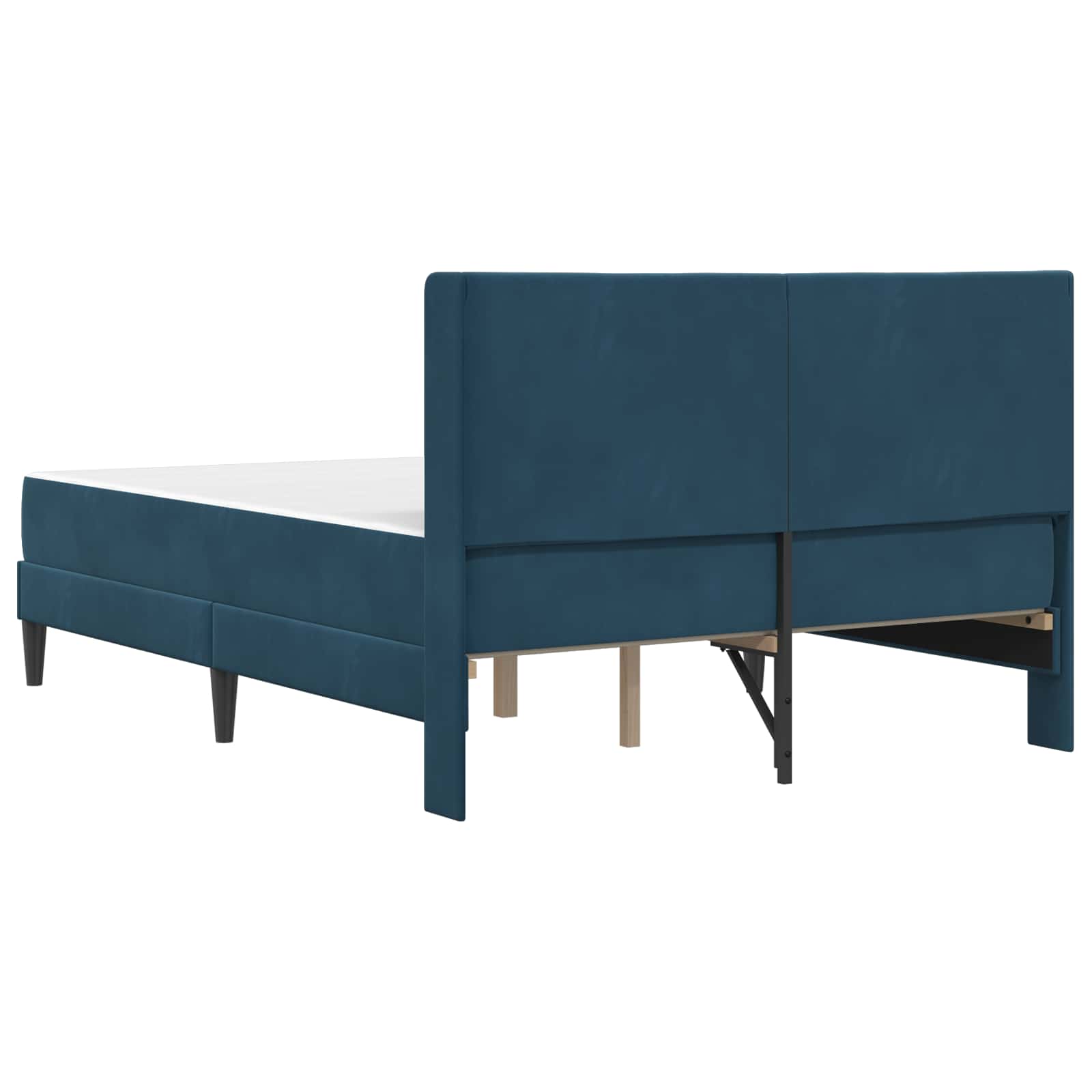 Bettgestell mit Matratze mit Kopfteil Blau 120 x 200 cm Samt
