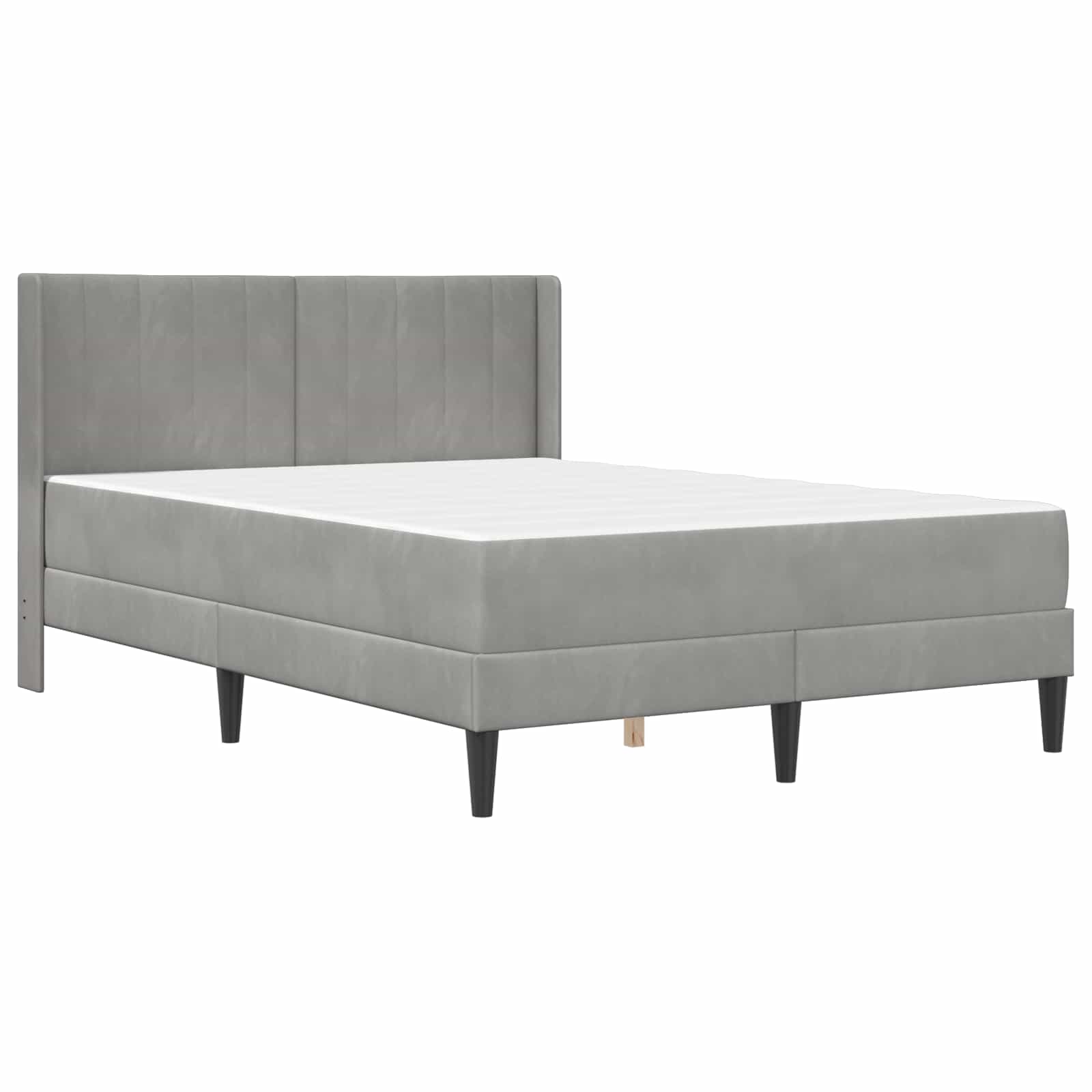 Bettgestell mit Matratze Hellgrau 140 x 190 cm Samt