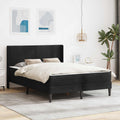 Bettgestell mit Matratze mit Kopfteil Schwarz 140 x 190 cm Samt