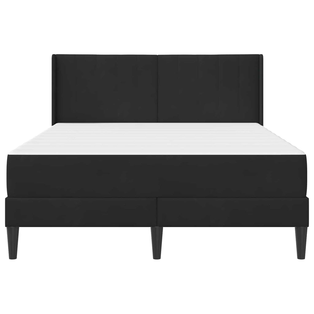 Bettgestell mit Matratze mit Kopfteil Schwarz 140 x 190 cm Samt