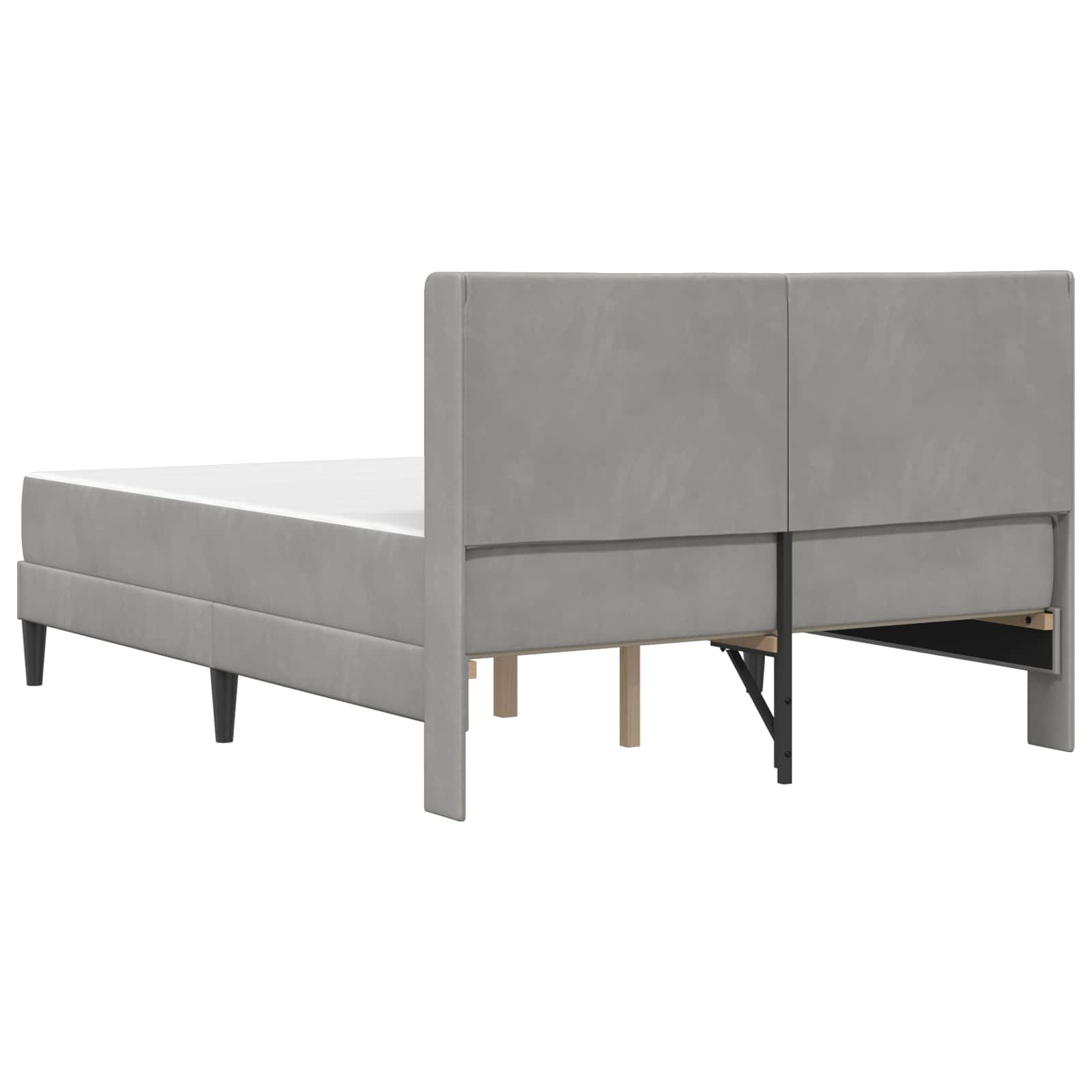 Bettgestell mit Matratze Hellgrau 140 x 200 cm Samt