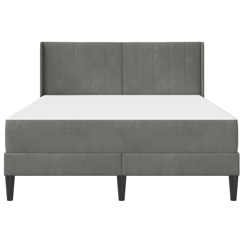Bettgestell mit Matratze Dunkelgrau 140 x 200 cm Samt