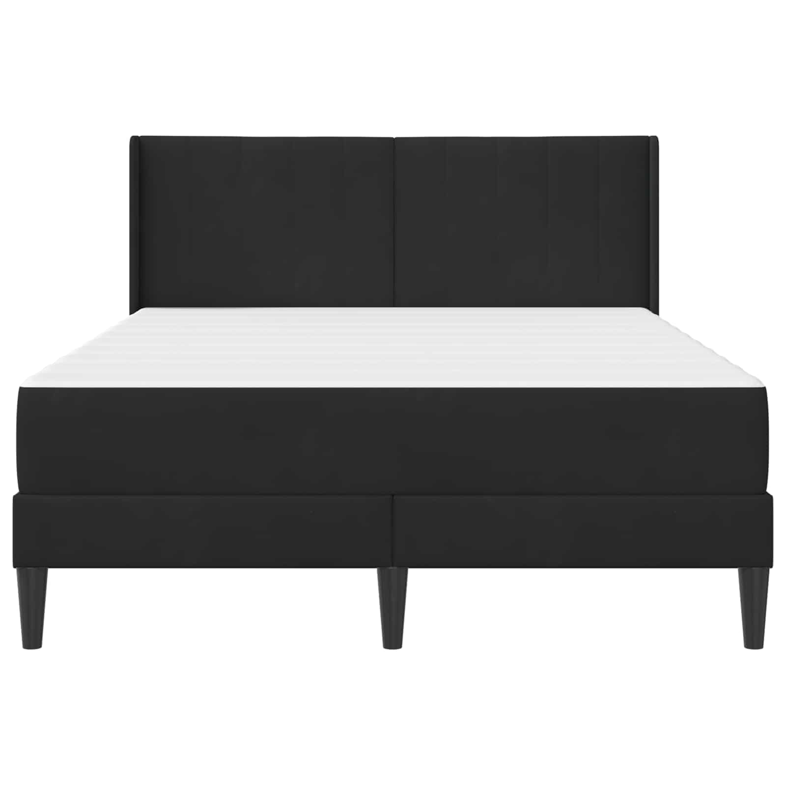 Bettgestell mit Matratze mit Kopfteil Schwarz 160 x 200 cm Samt
