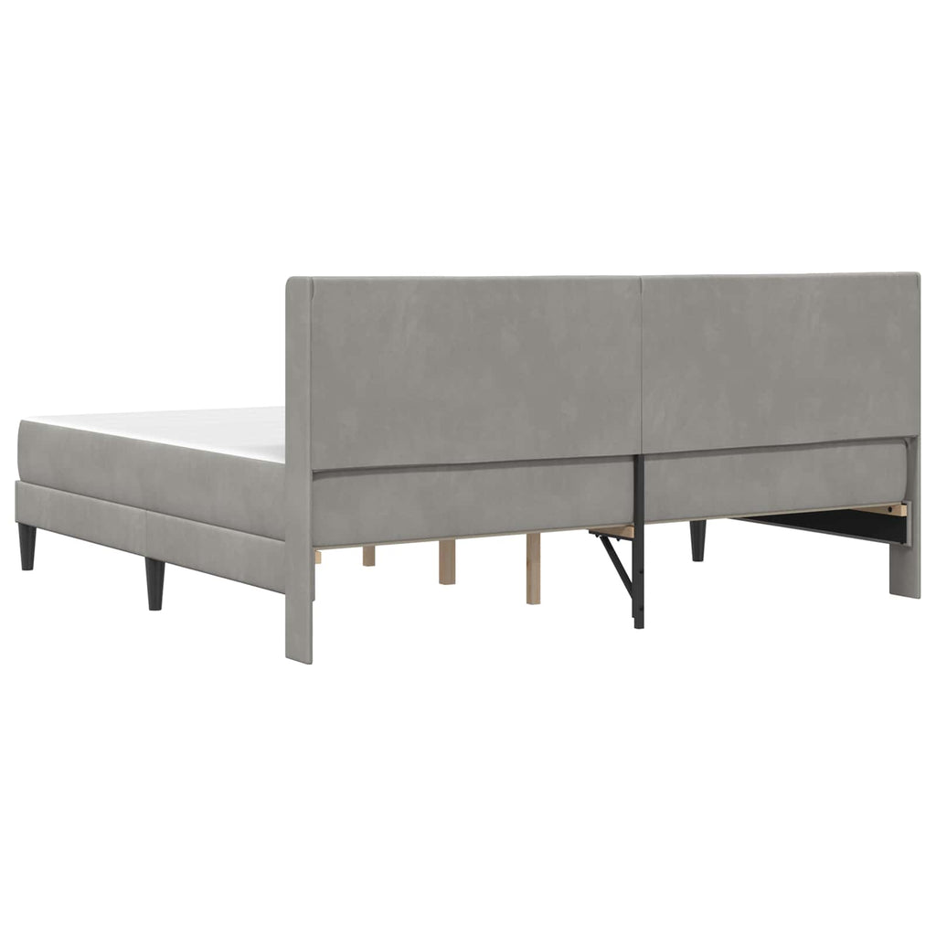 Bettgestell mit Matratze Hellgrau 180 x 200 cm Samt