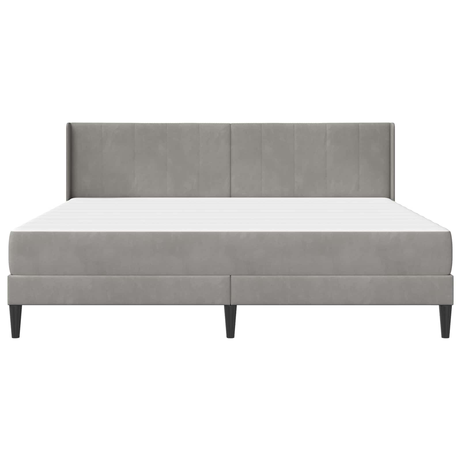 Bettgestell mit Matratze Hellgrau 180 x 200 cm Samt