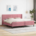 Bettgestell mit Matratze mit Kopfteil Rosa 180 x 200 cm Samt