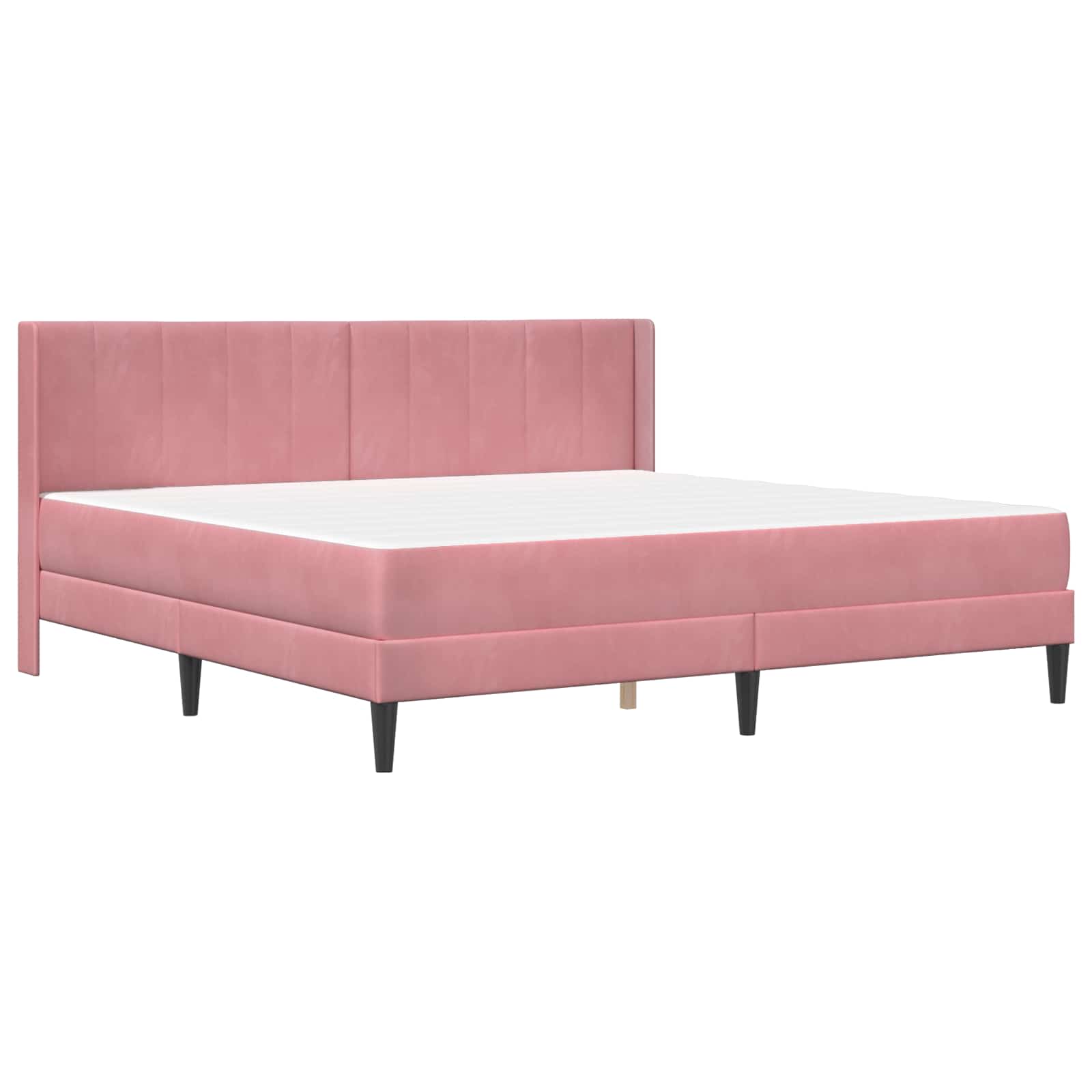 Bettgestell mit Matratze mit Kopfteil Rosa 180 x 200 cm Samt