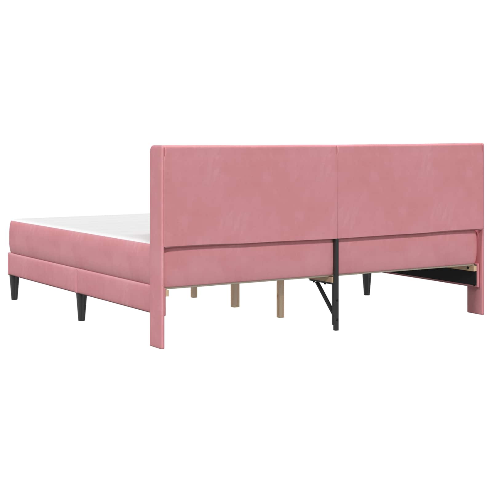 Bettgestell mit Matratze mit Kopfteil Rosa 180 x 200 cm Samt