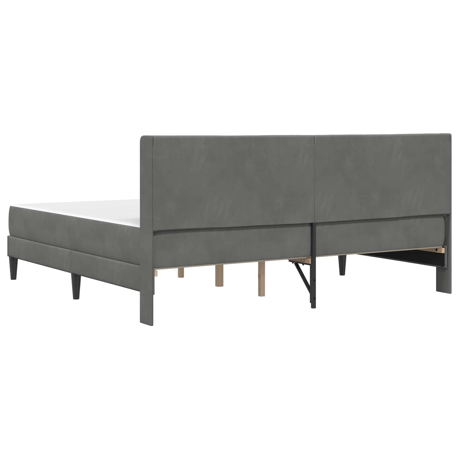 Bettgestell mit Matratze Dunkelgrau 200 x 200 cm Samt