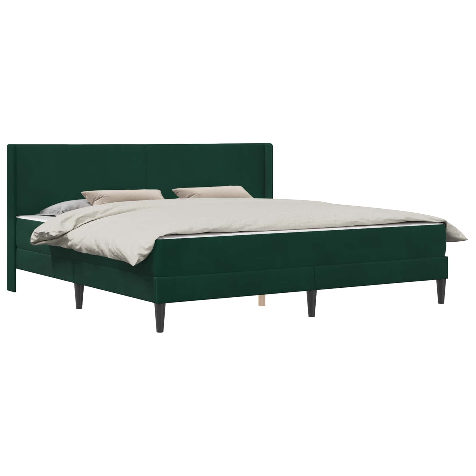 Bettgestell mit Matratze Dunkelgrün 200 x 200 cm Samt