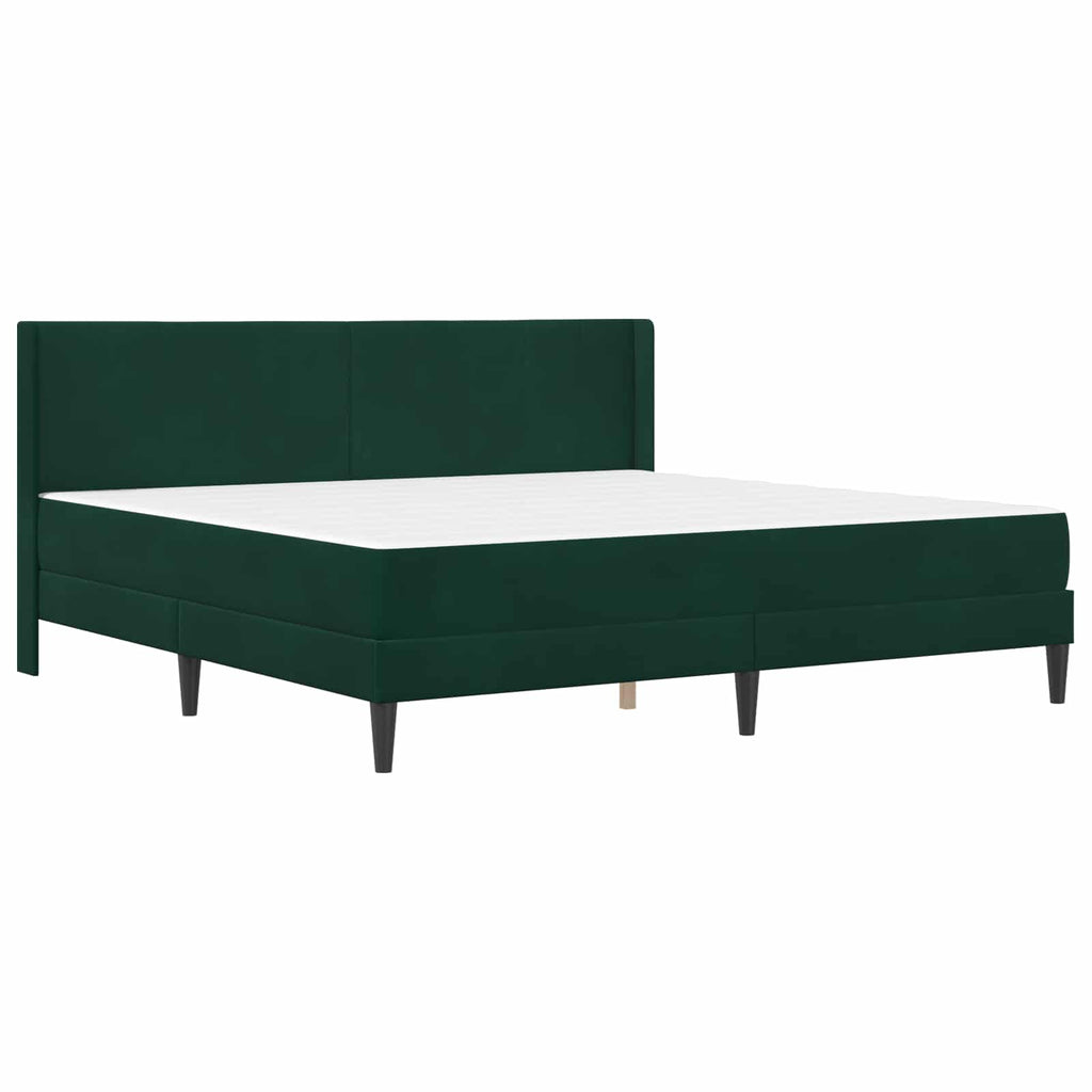 Bettgestell mit Matratze Dunkelgrün 200 x 200 cm Samt