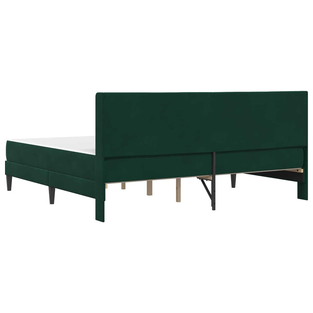 Bettgestell mit Matratze Dunkelgrün 200 x 200 cm Samt