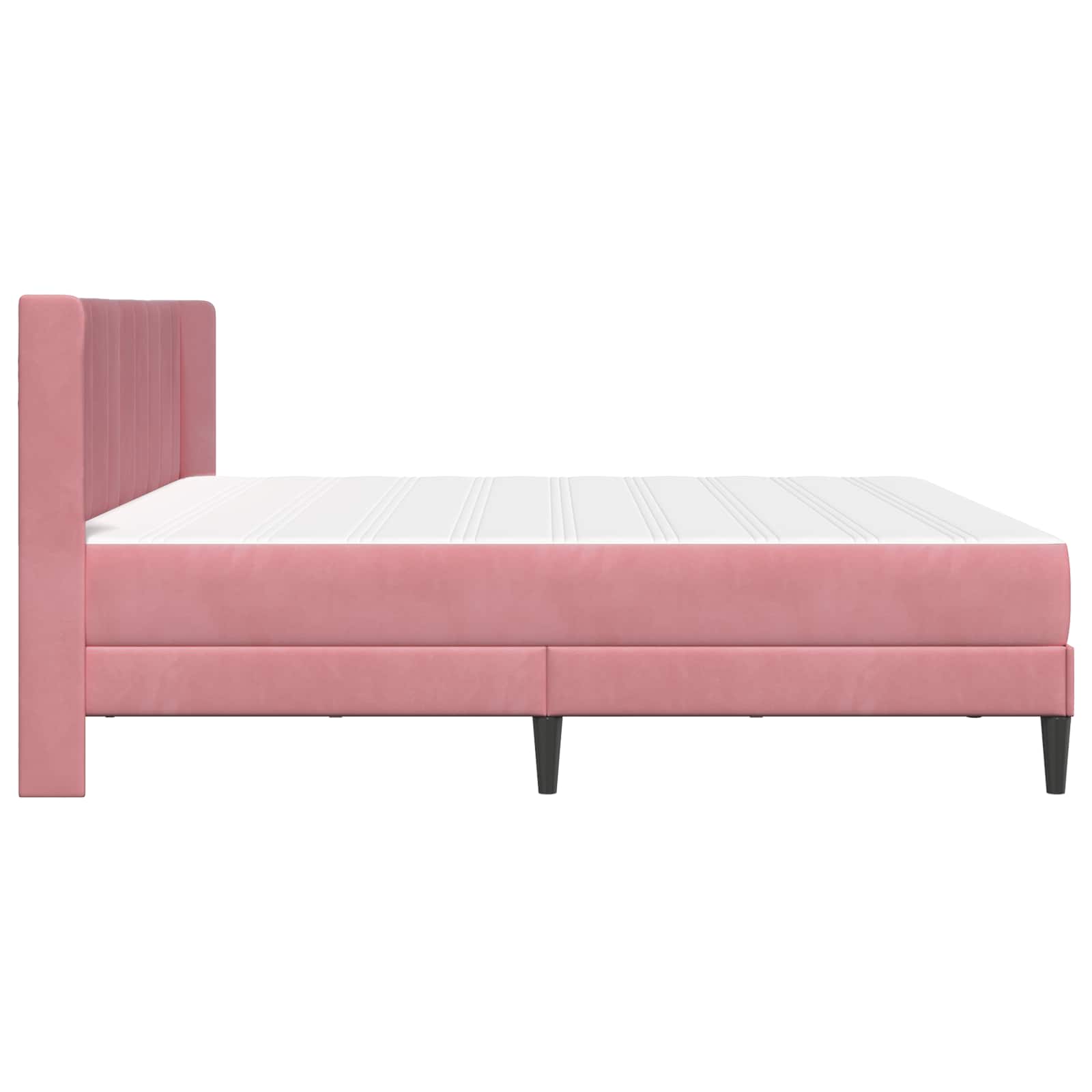 Bettgestell mit Matratze mit Kopfteil Rosa 200 x 200 cm Samt