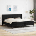 Bettgestell mit Matratze mit Kopfteil Schwarz 200 x 200 cm Samt