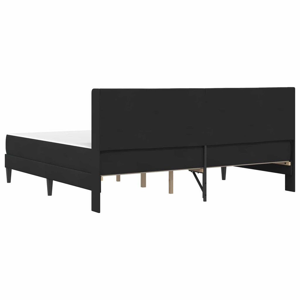 Bettgestell mit Matratze mit Kopfteil Schwarz 200 x 200 cm Samt