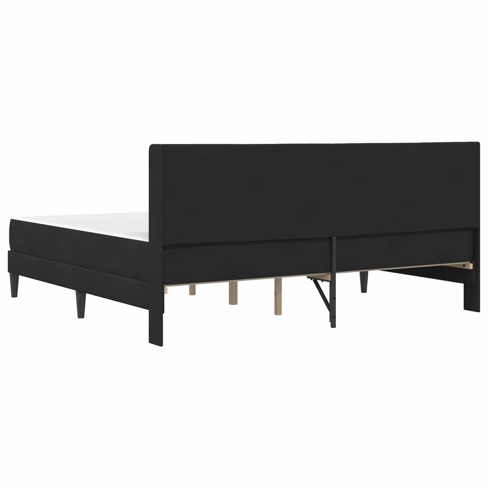 Bettgestell mit Matratze mit Kopfteil Schwarz 200 x 200 cm Samt