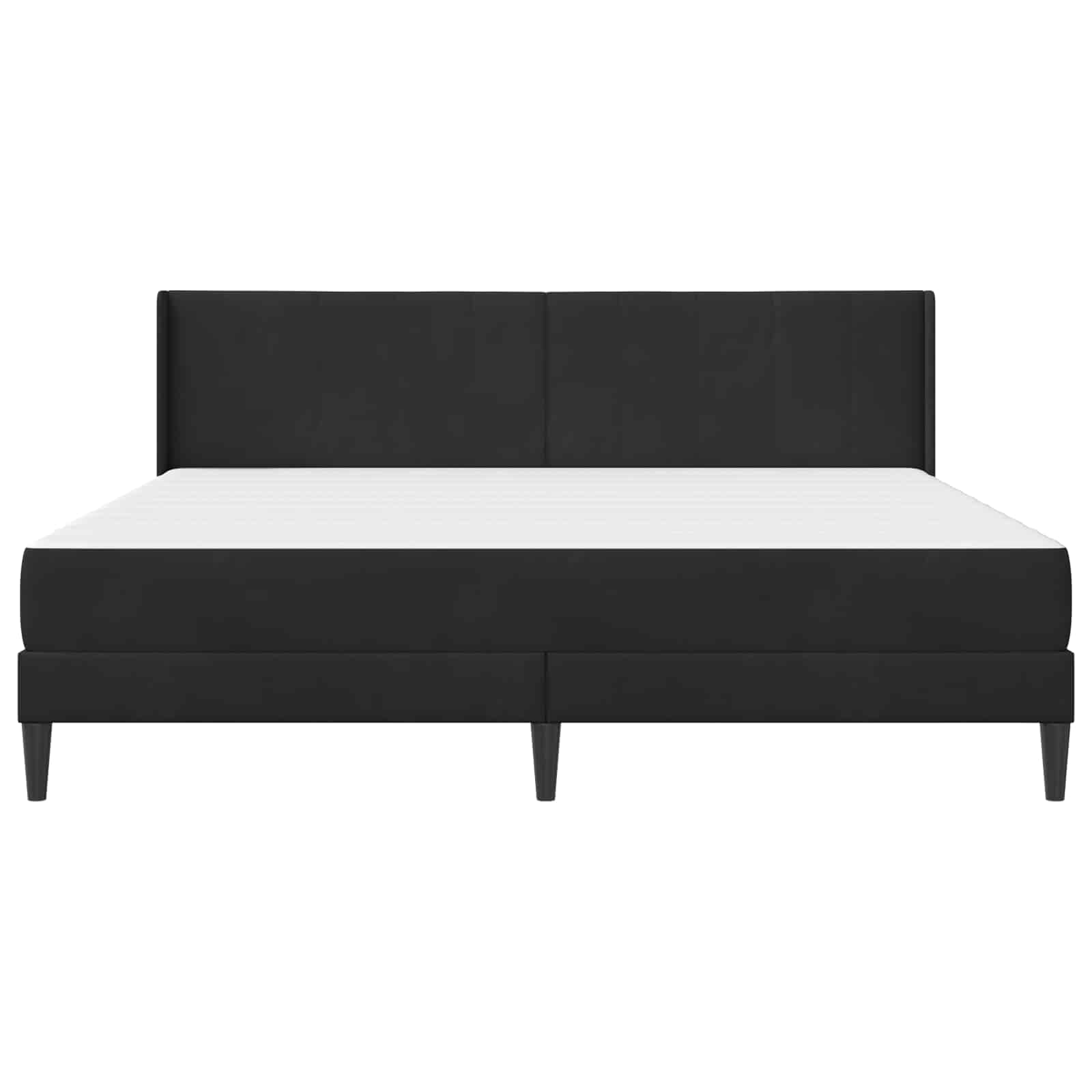 Bettgestell mit Matratze mit Kopfteil Schwarz 200 x 200 cm Samt