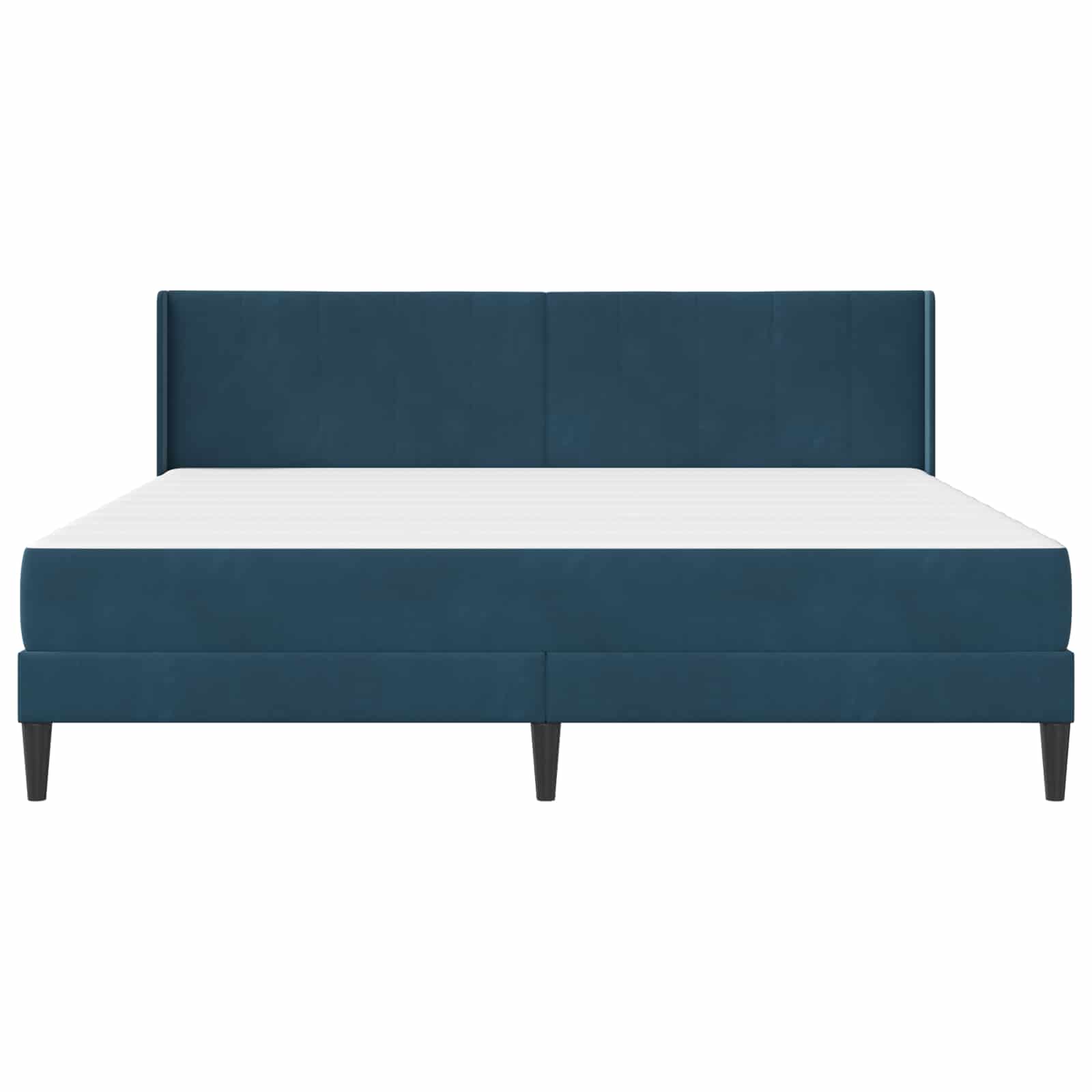 Bettgestell mit Matratze mit Kopfteil Blau 200 x 200 cm Samt