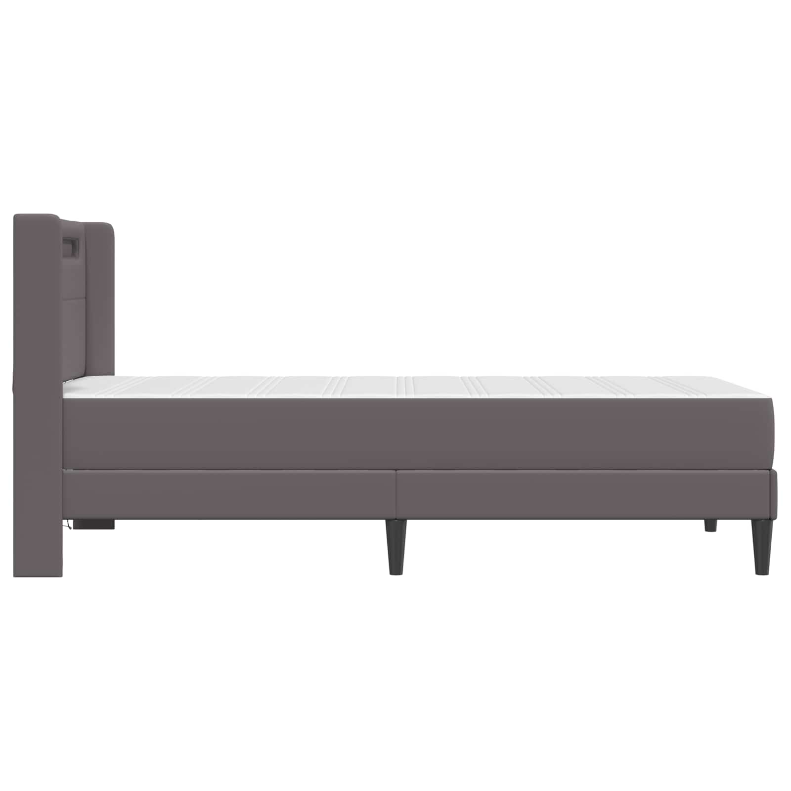 Bettgestell mit Matratze Grau 80 x 200 cm Kunstleder