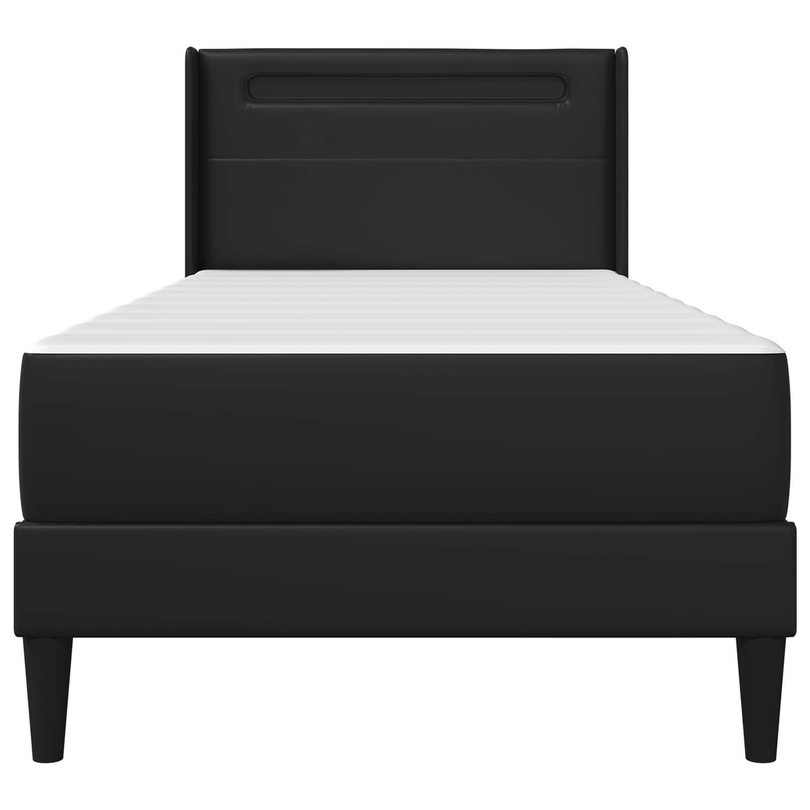 Bettgestell mit Matratze Schwarz 80 x 200 cm Kunstleder
