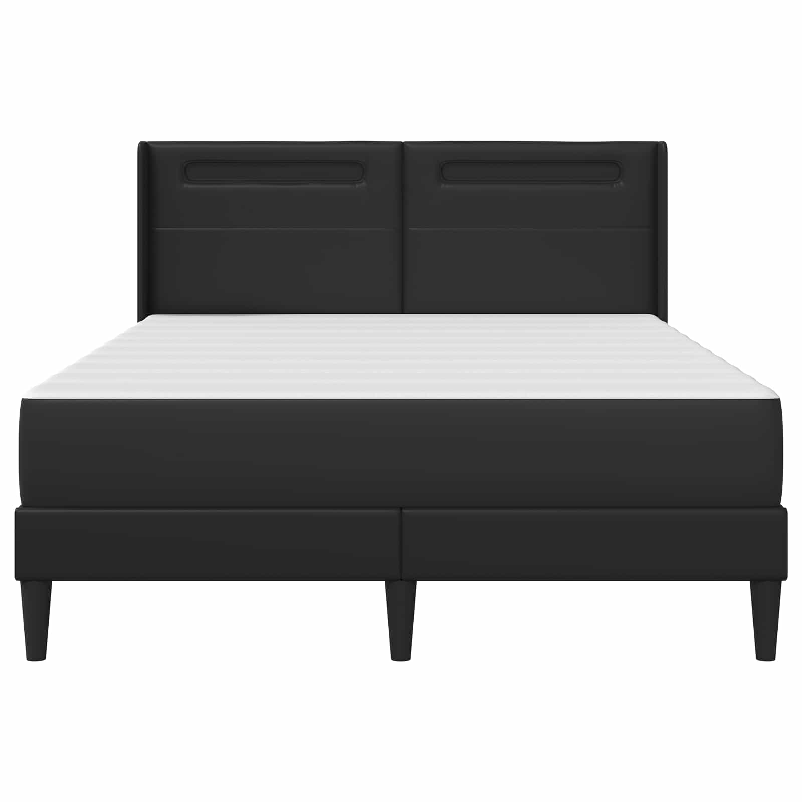 Bettgestell mit Matratze Schwarz 140 x 190 cm Kunstleder