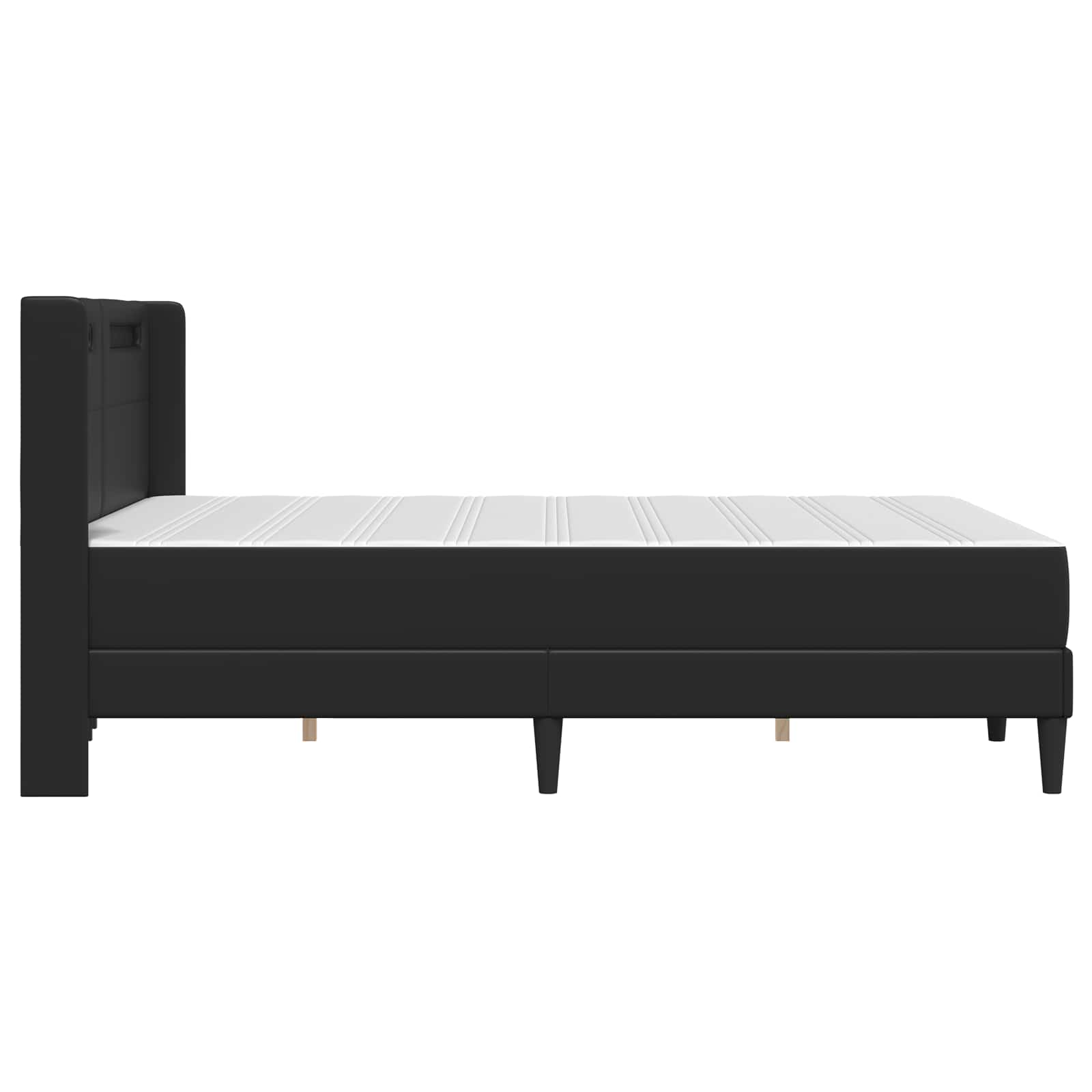 Bettgestell mit Matratze Schwarz 160 x 200 cm Kunstleder