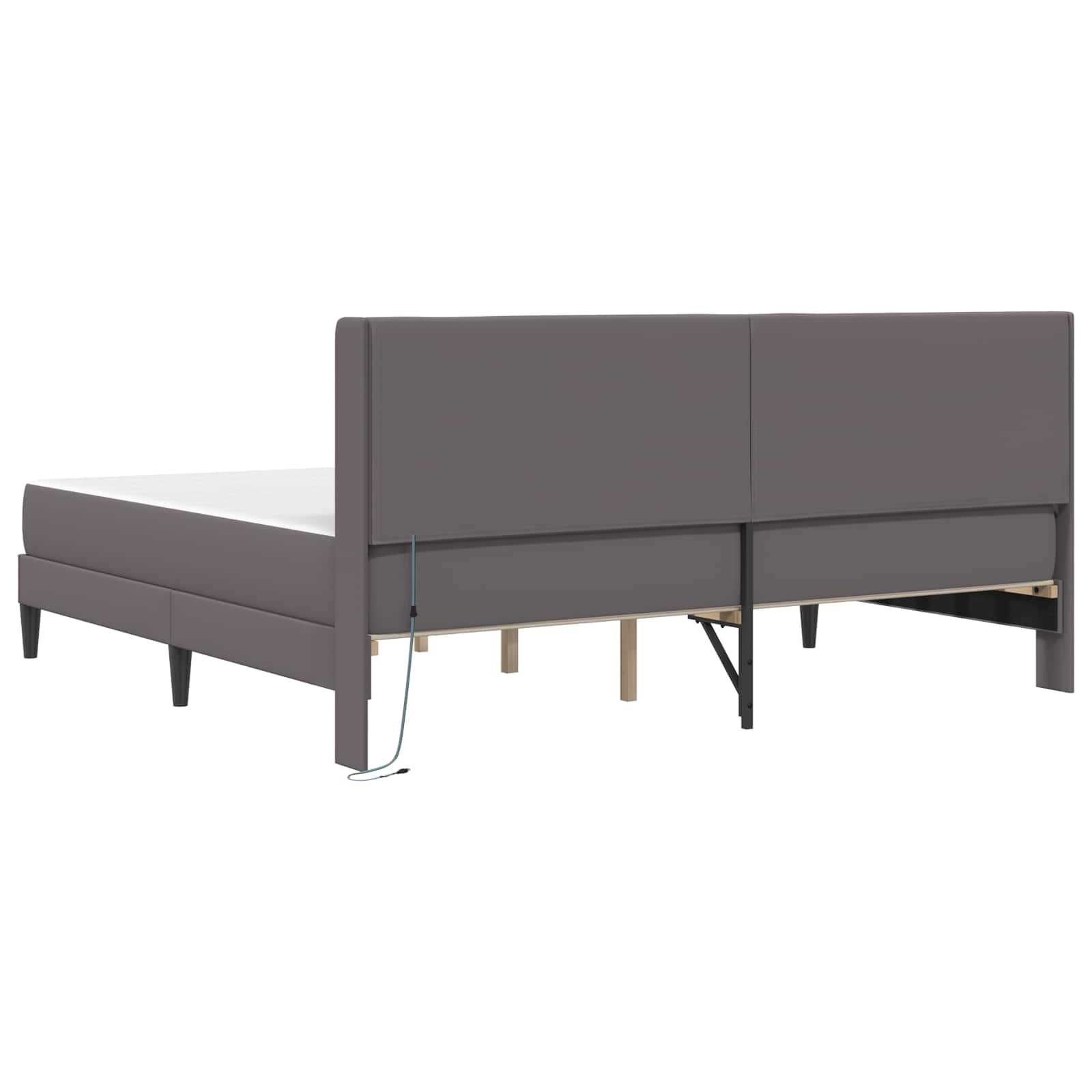 Bettgestell mit Matratze Grau 180 x 200 cm Kunstleder