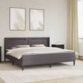 Bettgestell mit Matratze Grau 200 x 200 cm Kunstleder