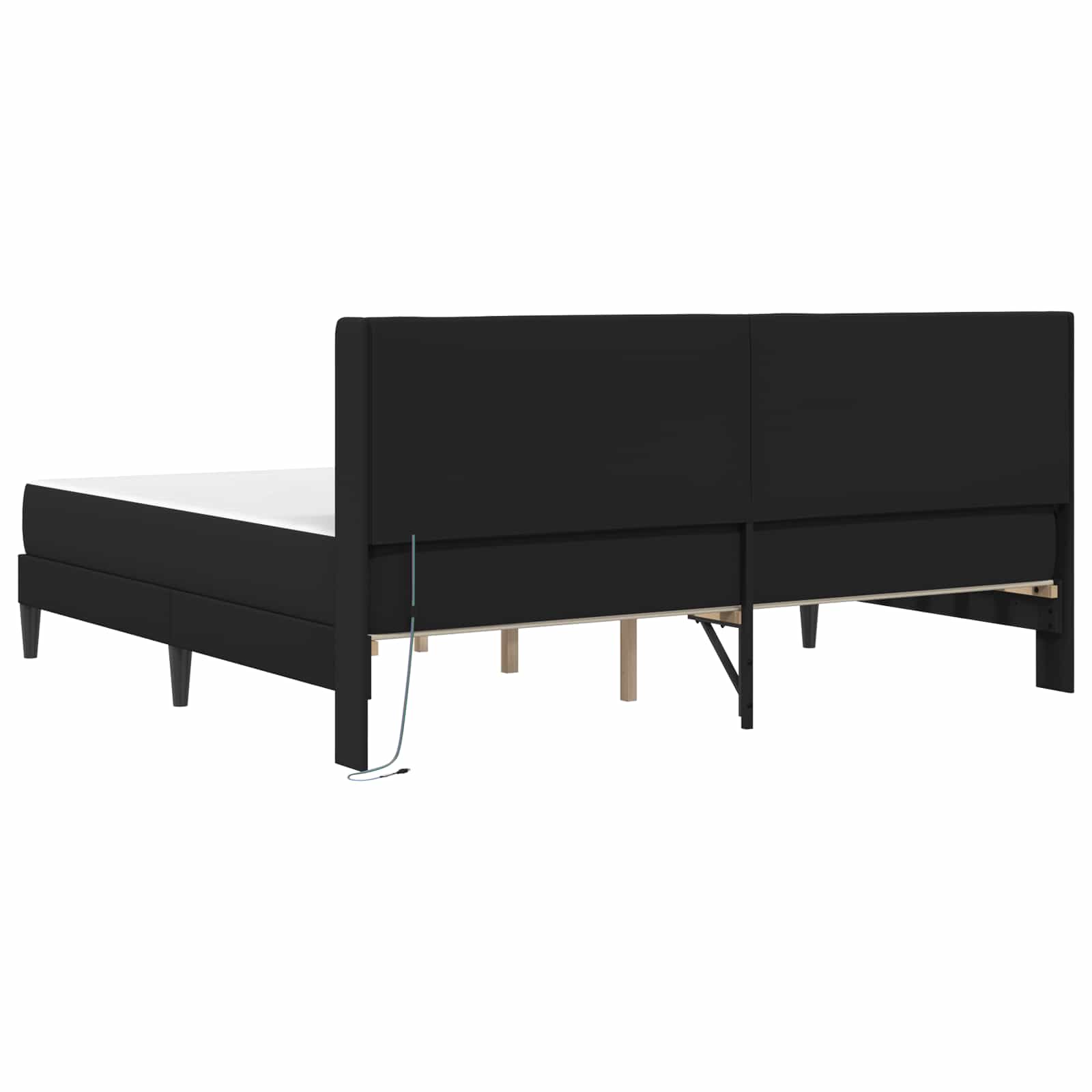 Bettgestell mit Matratze Schwarz 200 x 200 cm Kunstleder