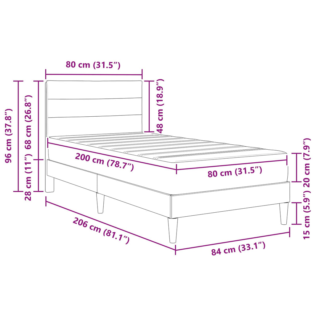 Bettrahmen Schwarz 80 x 200 cm Polyester