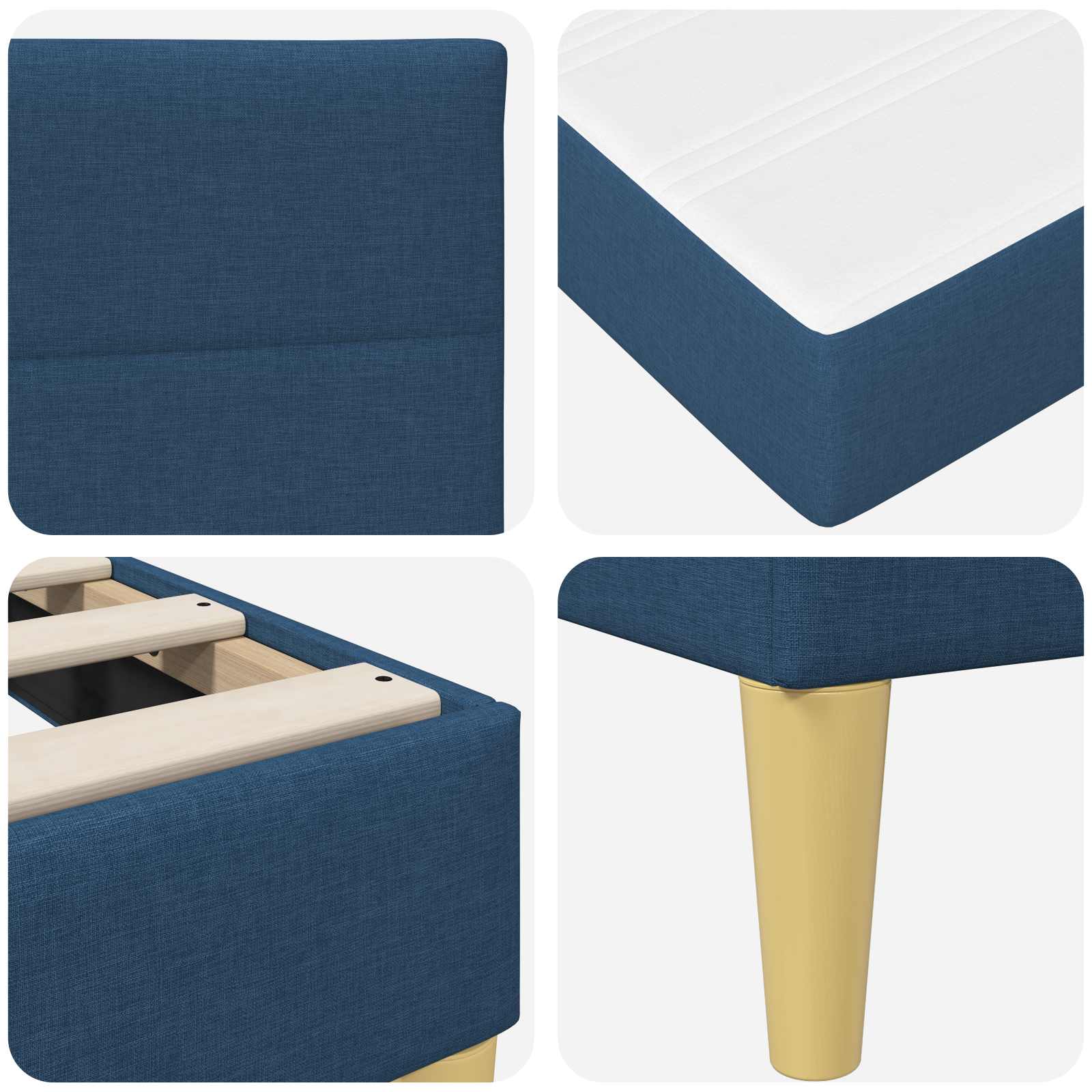 Bettrahmen Blau 80 x 200 cm Polyester