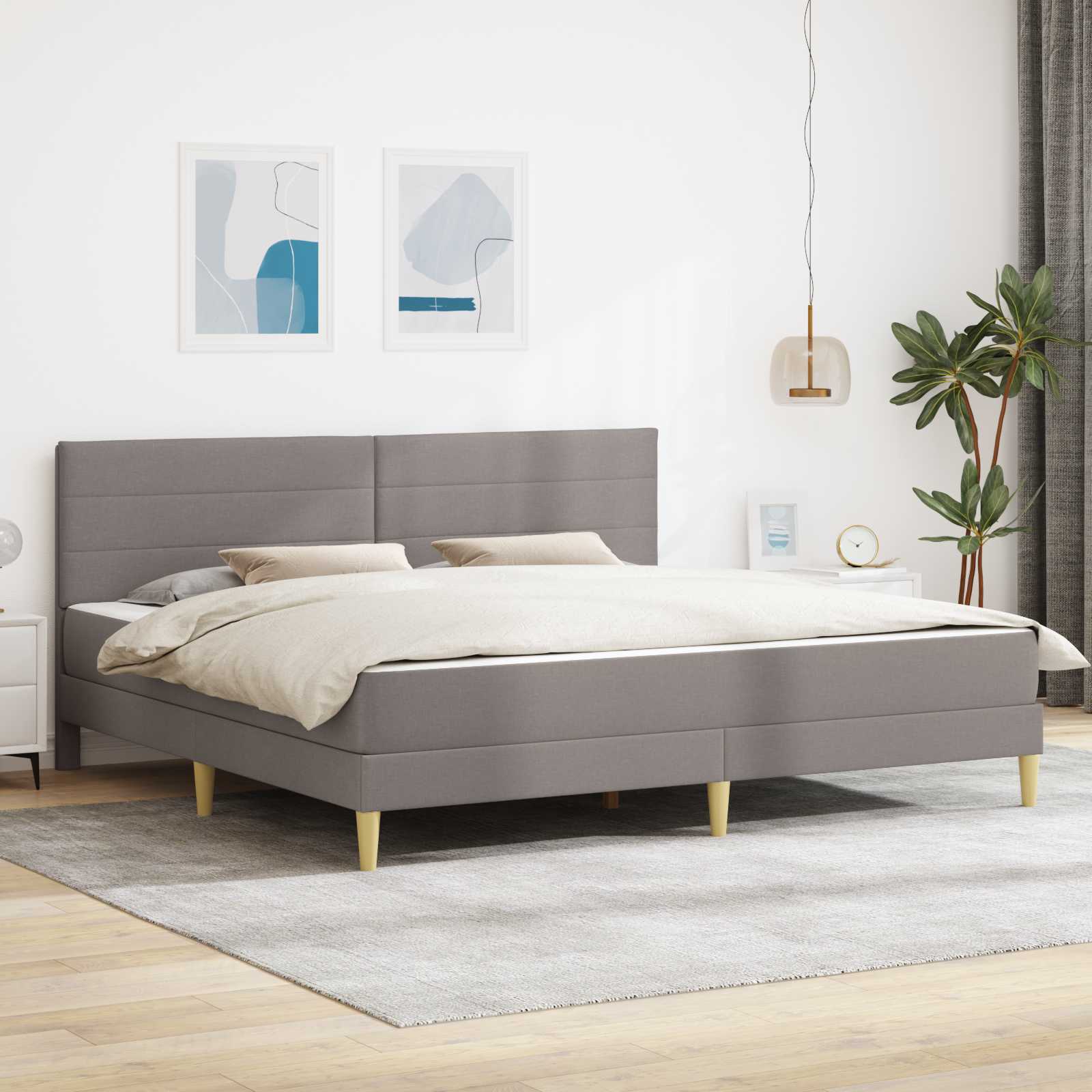 Bettrahmen Taupe 180 x 200 cm Polyester