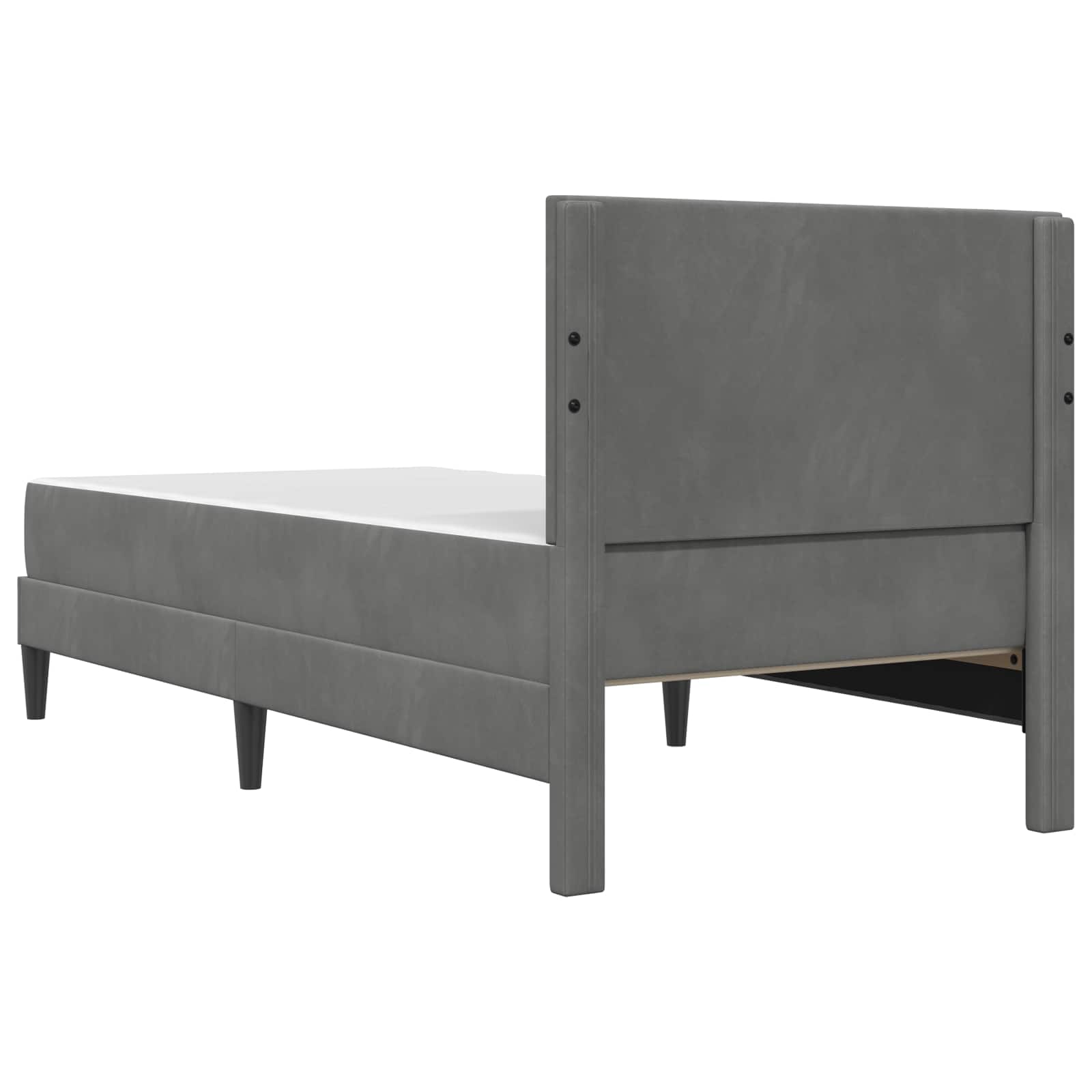 Bettgestell mit Matratze Dunkelgrau 80 x 200 cm Samt
