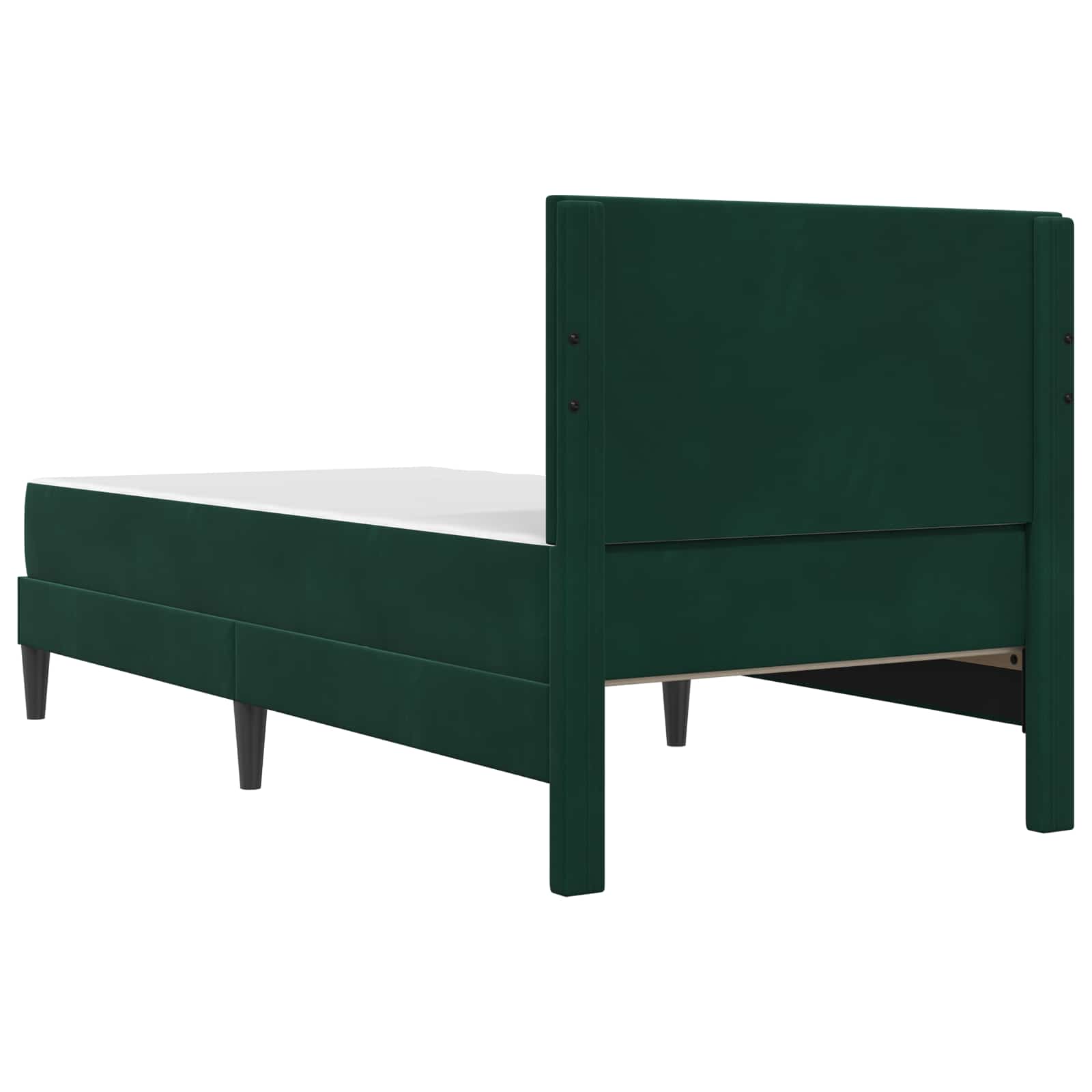 Bettgestell mit Matratze Dunkelgrün 90 x 190 cm Samt