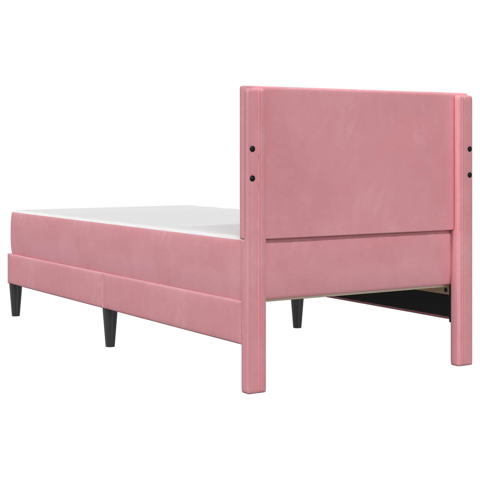 Bettgestell mit Matratze mit Kopfteil Rosa 90 x 190 cm Samt