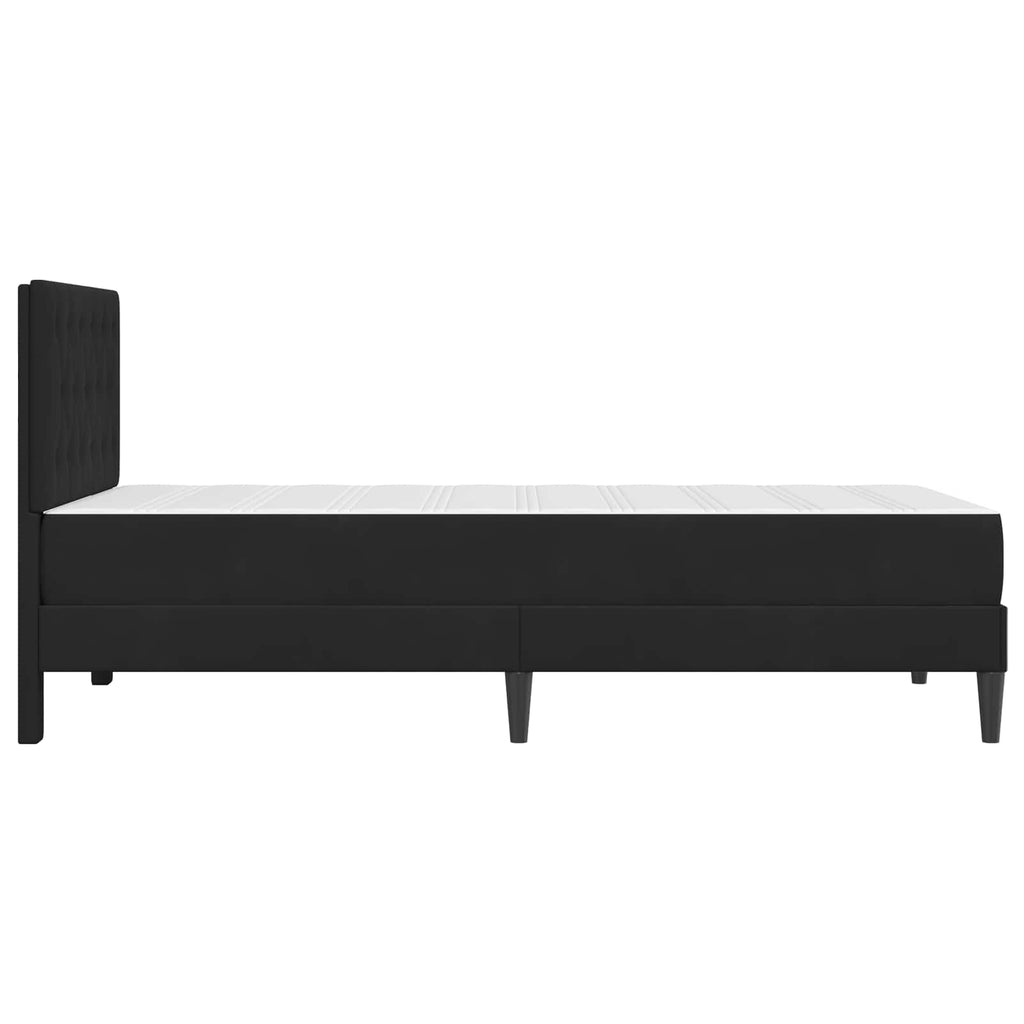 Bettgestell mit Matratze mit Kopfteil Schwarz 90 x 190 cm Samt