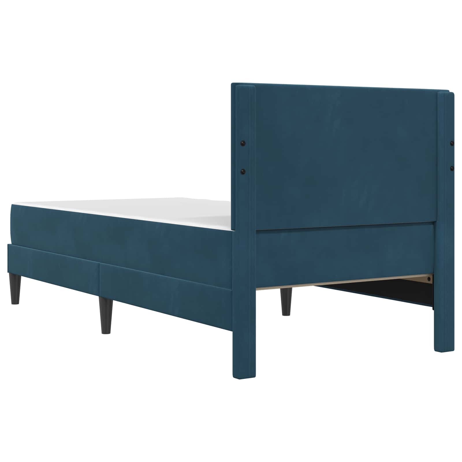 Bettgestell mit Matratze mit Kopfteil Blau 90 x 190 cm Samt