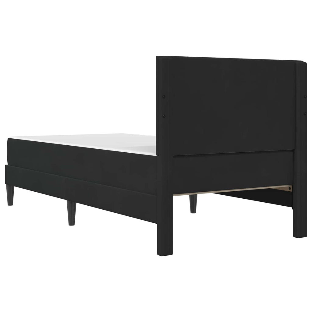 Bettgestell mit Matratze mit Kopfteil Schwarz 90 x 200 cm Samt