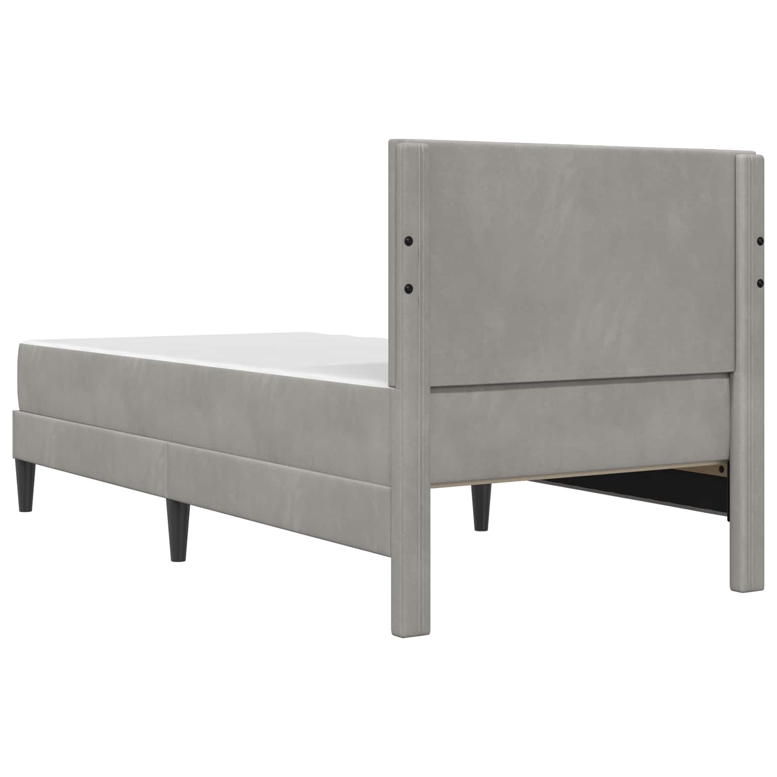 Bettgestell mit Matratze Hellgrau 100 x 200 cm Samt