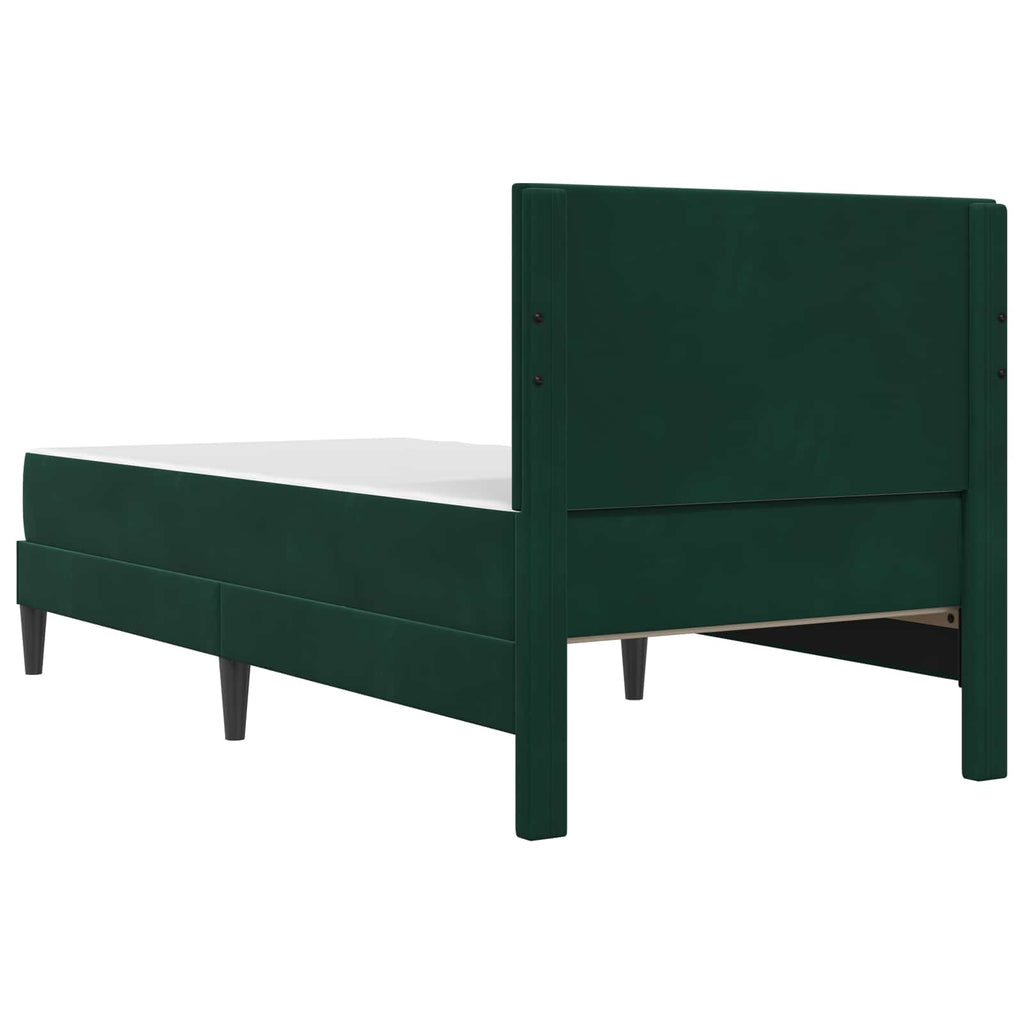 Bettgestell mit Matratze Dunkelgrün 100 x 200 cm Samt