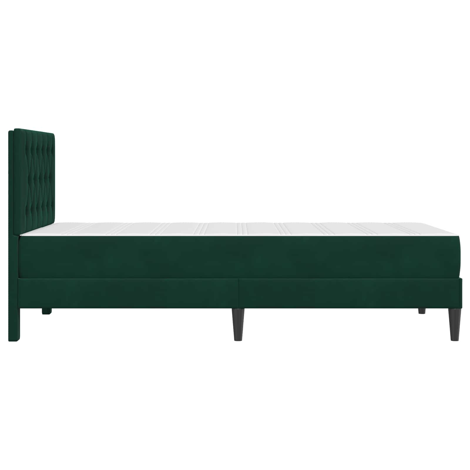 Bettgestell mit Matratze Dunkelgrün 100 x 200 cm Samt