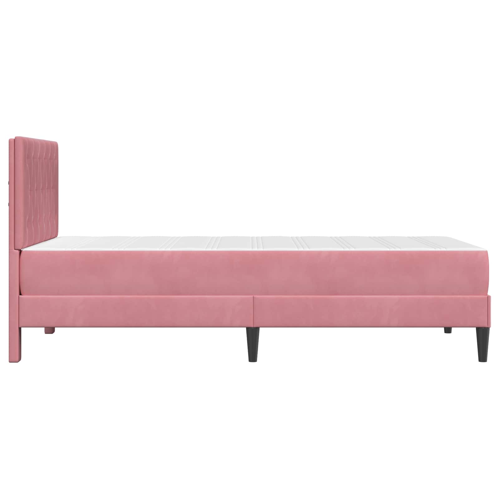 Bettgestell mit Matratze mit Kopfteil Rosa 100 x 200 cm Samt