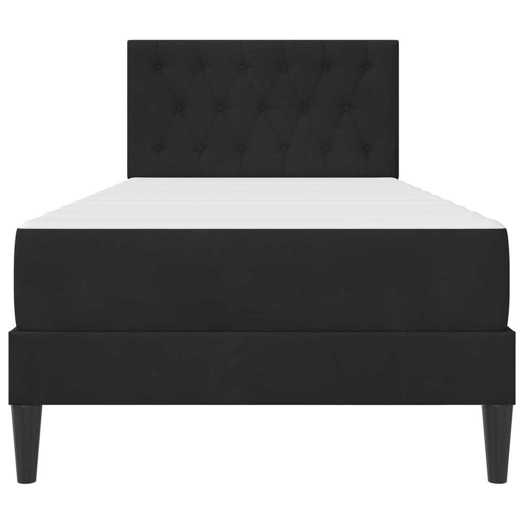 Bettgestell mit Matratze mit Kopfteil Schwarz 100 x 200 cm Samt