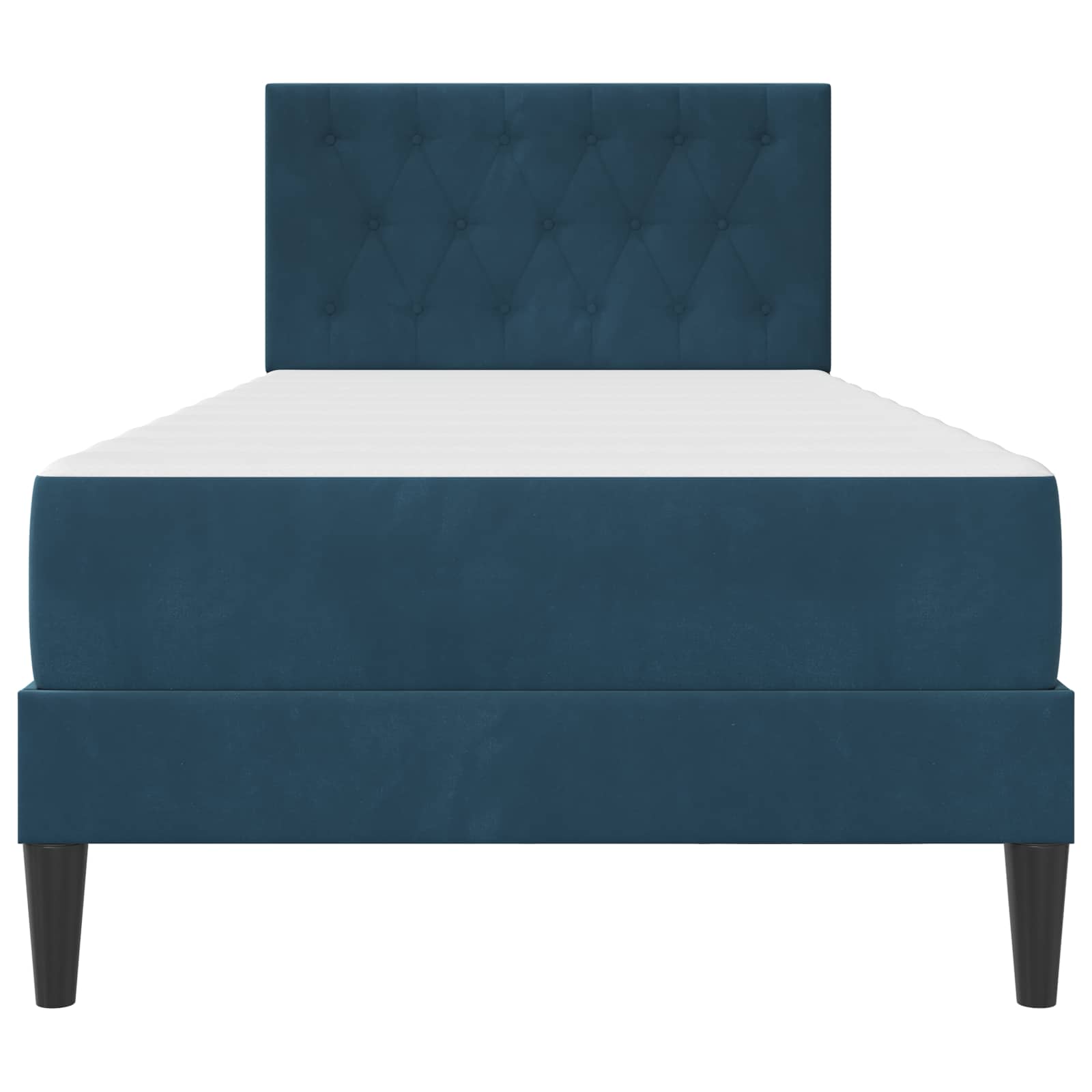 Bettgestell mit Matratze mit Kopfteil Blau 100 x 200 cm Samt