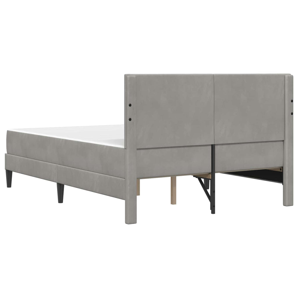 Bettgestell mit Matratze vidaXL Hellgrau 120 x 190 cm Samt