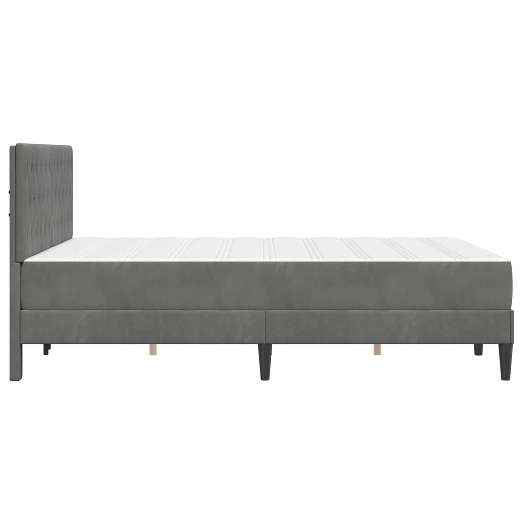 Bettgestell mit Matratze vidaXL Dunkelgrau 120 x 190 cm Samt